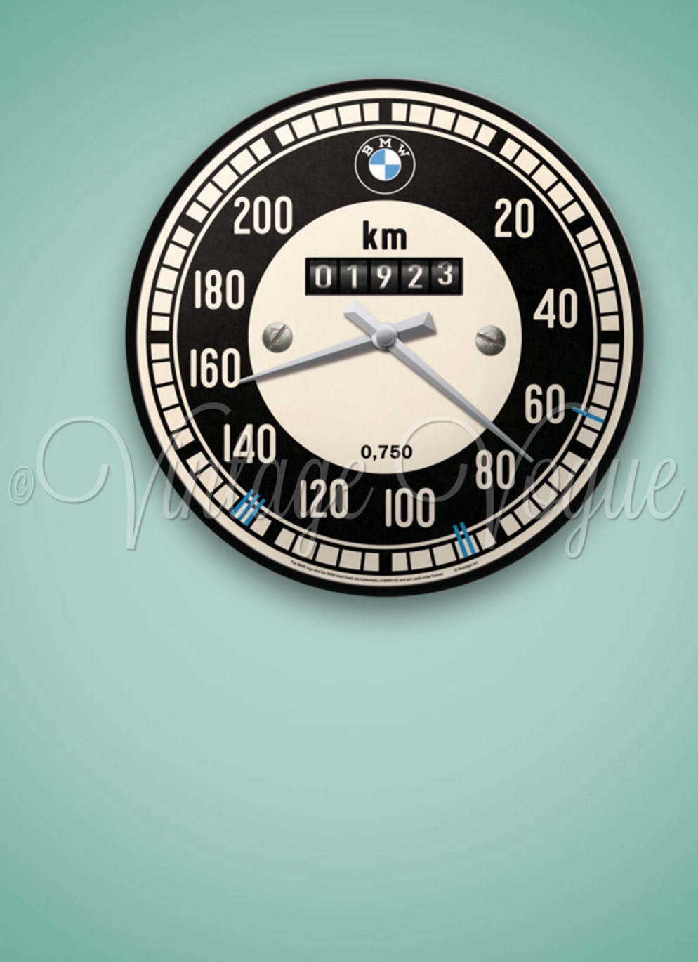 Nostalgic Art Retro Wanduhr BMW Tachometer Schwarz Vintage Uhr mit BMW Tacho Design