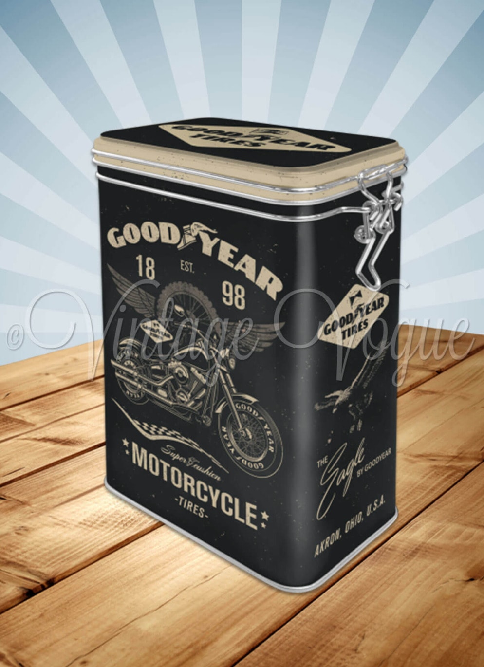 Nostalgic Art Retro Aroma Blechdose Goodyear Motorcycle Schwarz