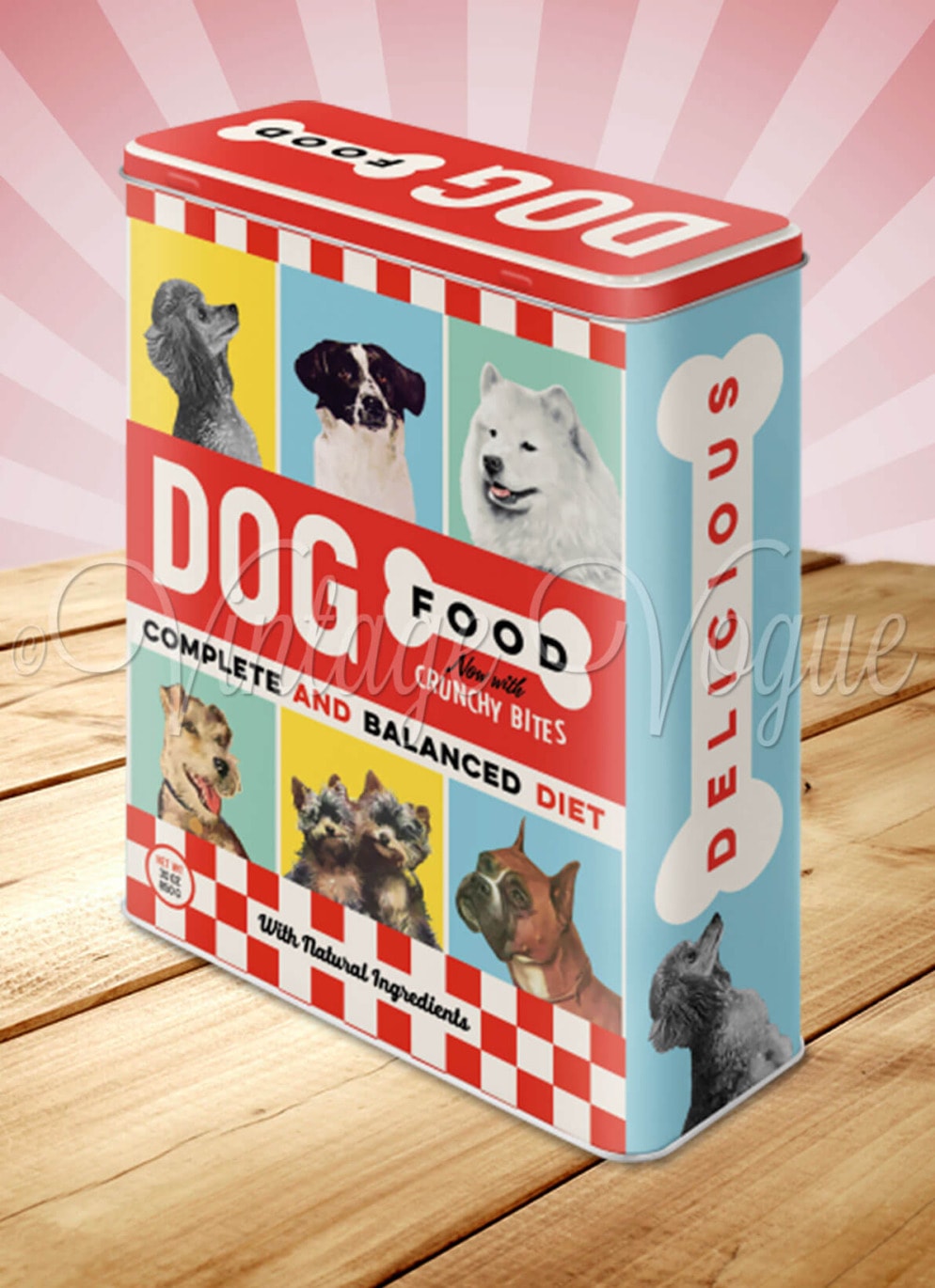 Nostalgic Art Retro Blechdose Größe XL Dog Food Rot Weiß Blau