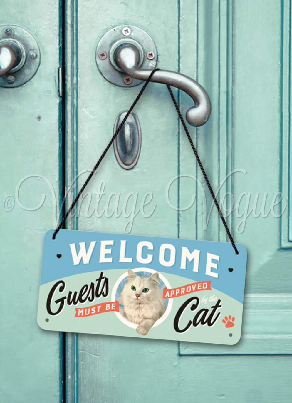 Nostalgic Art Retro Hängeschild "Welcome Guests Cat"