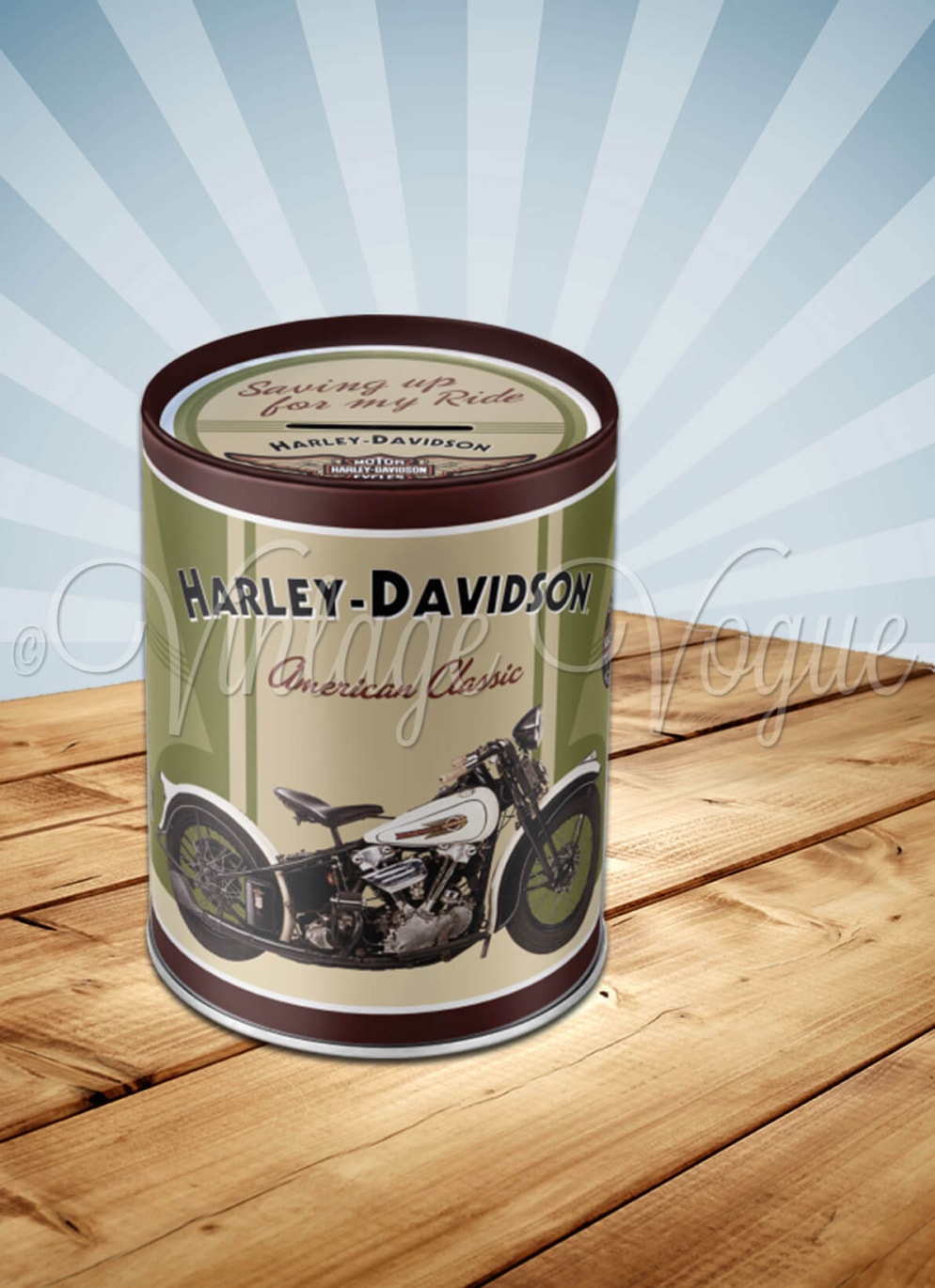 Nostalgic Art Retro Spardose Harley Davidson Knucklehead Olivgrün