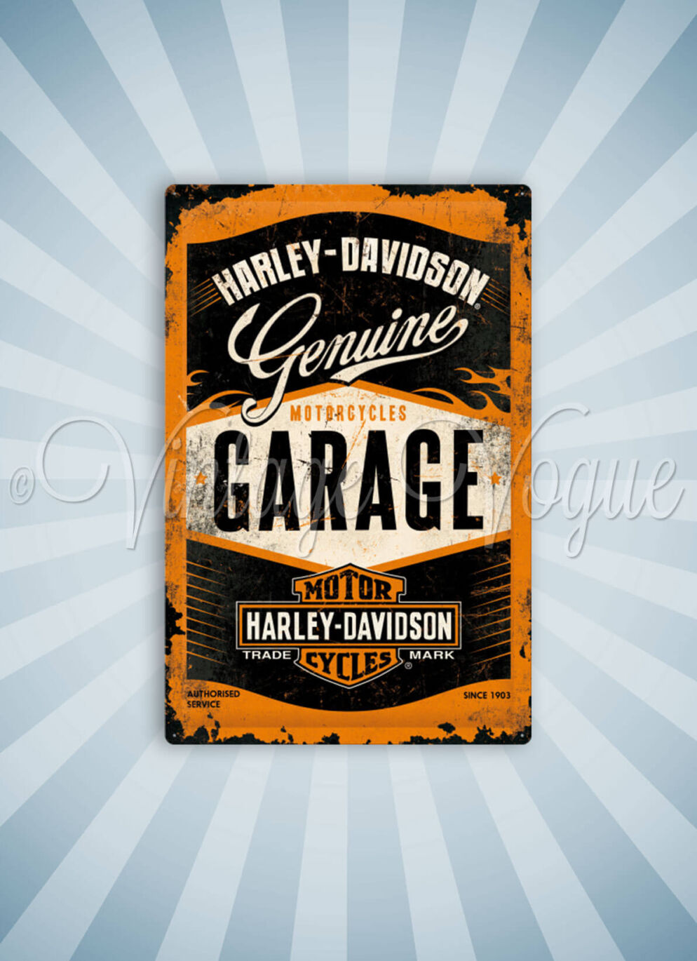 Nostalgic Art Retro Blechschild Harley Davidson Garage cm Schwarz Orange