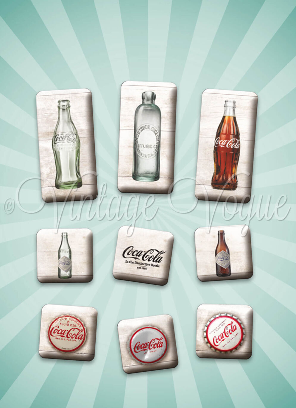 Nostalgic Art Vintage Retro er Magnet Set Coca Cola Timeline Verschiedene Magnete mit er Jahre Coke Design