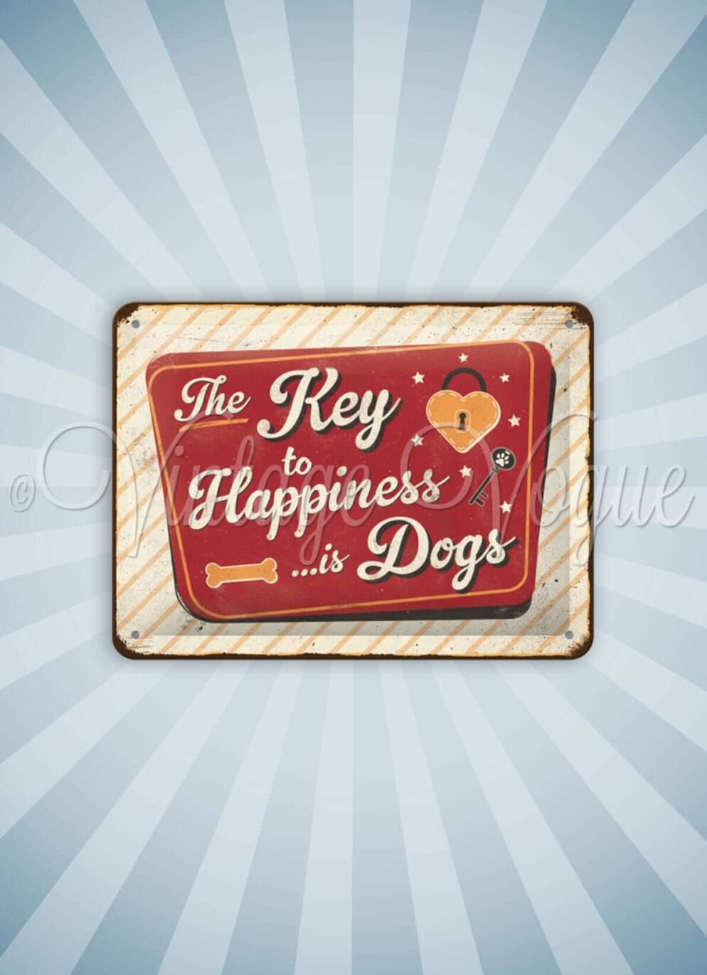 Nostalgic Art Retro Blechschild Dogs Key to Happiness cm