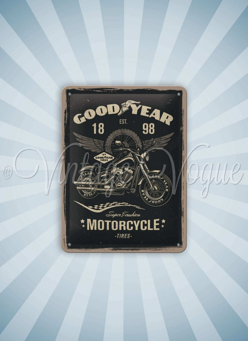 Nostalgic Art Retro Blechschild Goodyear Motorcycle cm