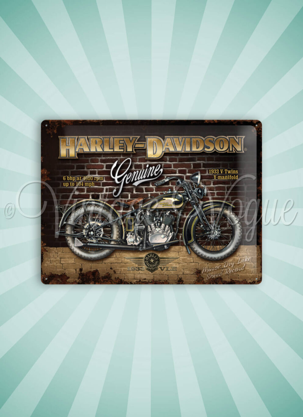 Nostalgic Art Retro Blechschild Harley Davidson Brick Wall cm