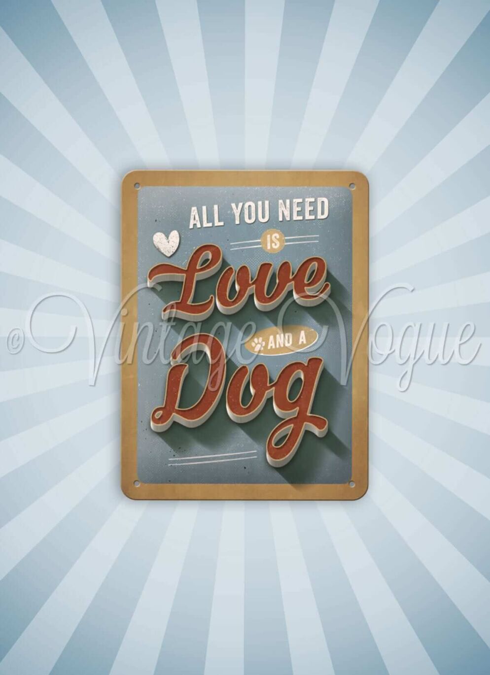 Nostalgic Art Retro Blechschild Love and a Dog cm
