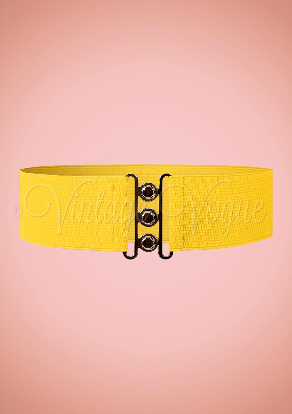 Banned-50er-Jahre-Retro-Rockabilly-Taillen-Gürtel-Stretch-Belt-in-Yellow-1