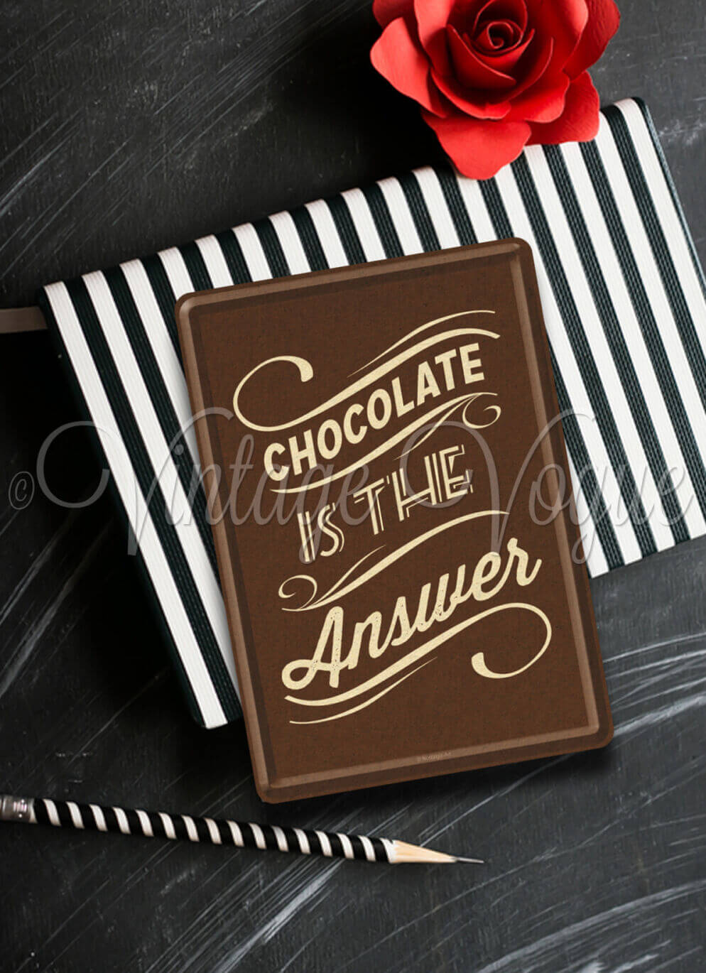 Nostalgic Art Retro Blechpostkarte "Chocolate is the answer"