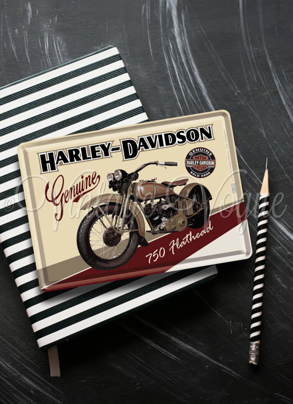 NostalgicArtRetroBlechpostkarte"Harley DavidsonFlathead"