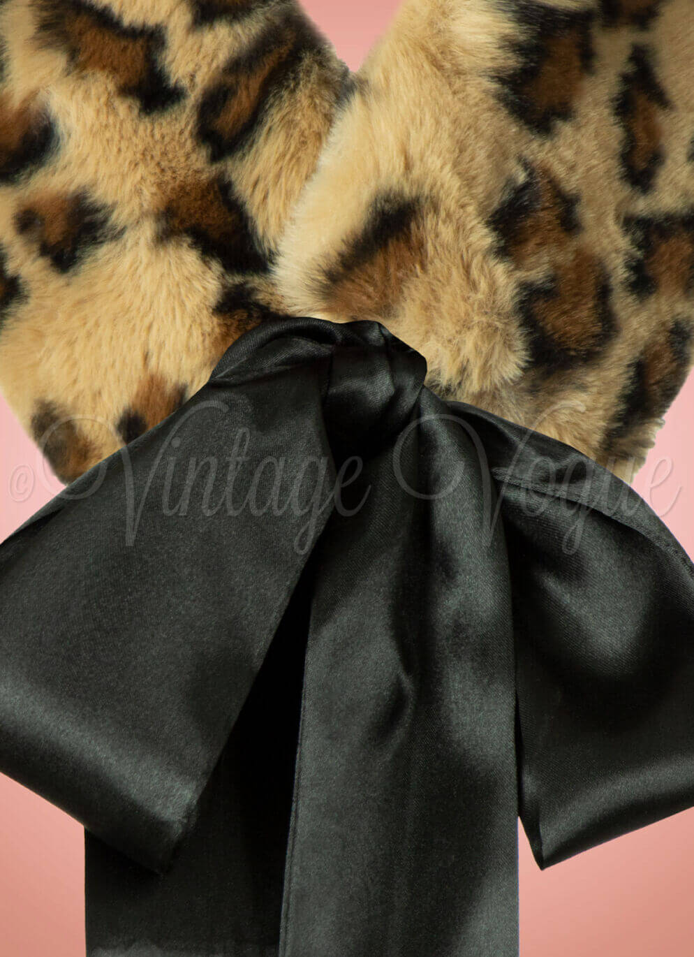 Banned 50er Jahre Retro Vintage Kunstfell Schal Natasha in Leopard