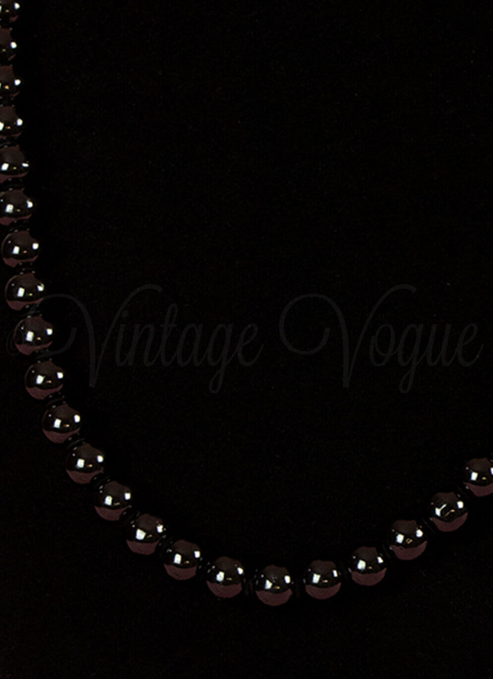 Clayre & Eef 50er Jahre Retro Vintage Perlen Halskette in Schwarz