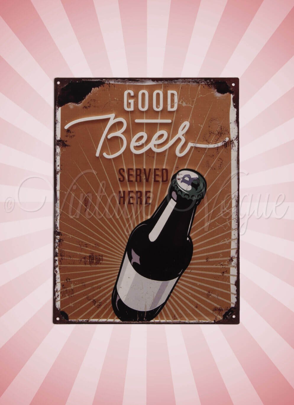 Clayre & Eef 50er Jahre Vintage Retro Blechschild Good Beer