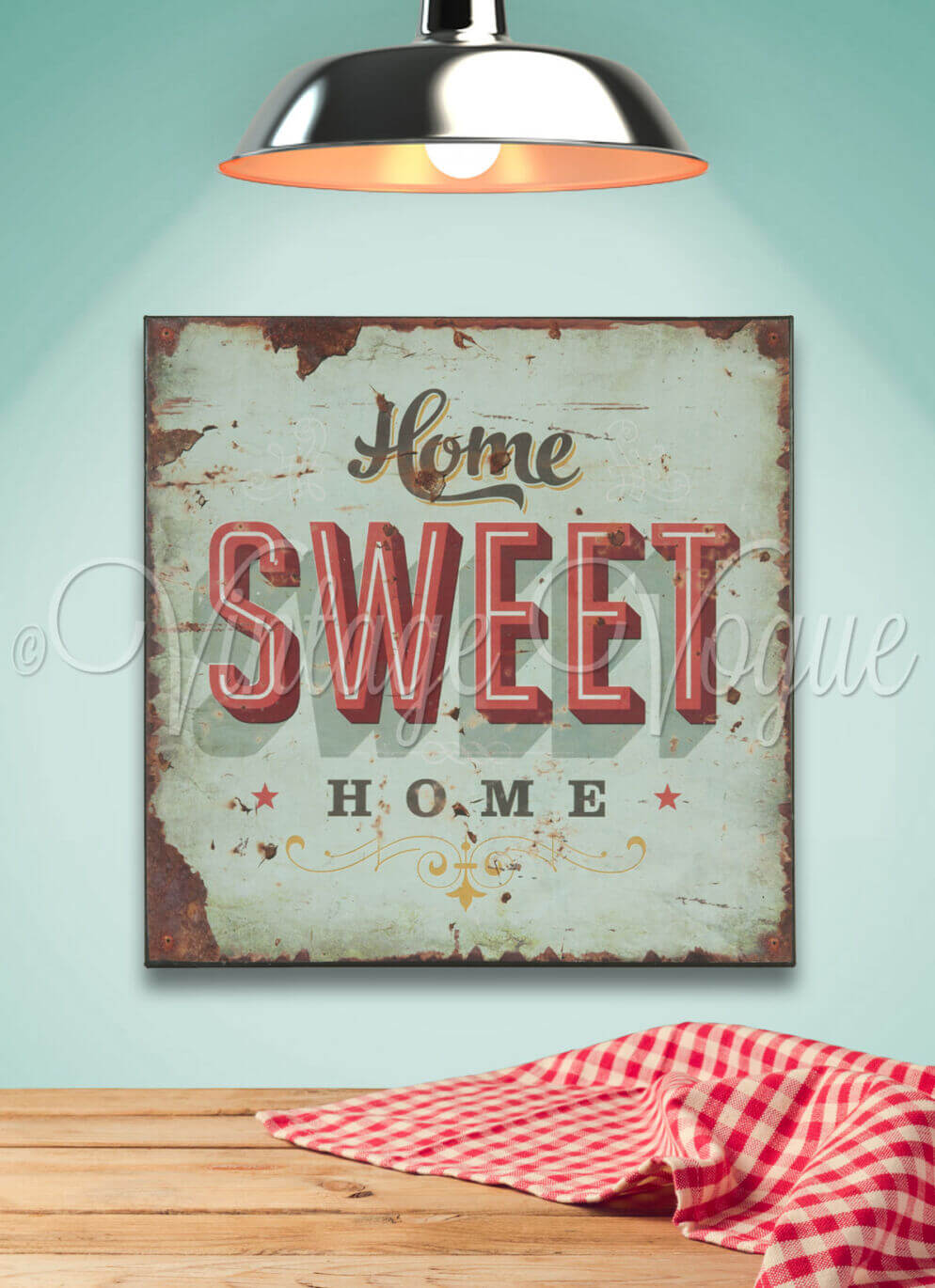 Clayre & Eef 50er Jahre Vintage Retro Blechschild Home Sweet Home 6Y1366_01