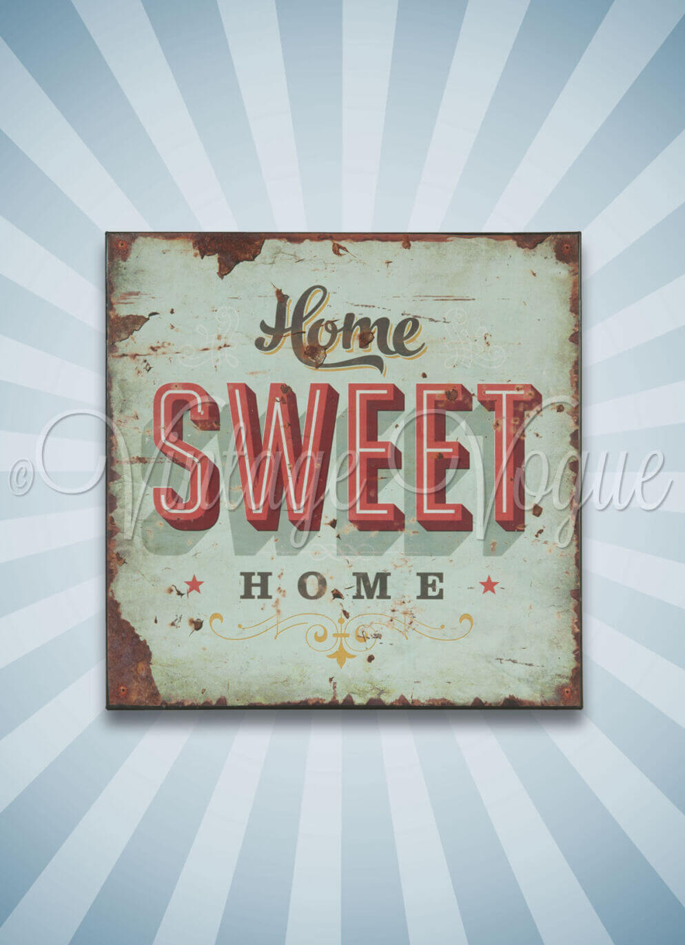 Clayre & Eef 50er Jahre Vintage Retro Blechschild Home Sweet Home 6Y1366_01