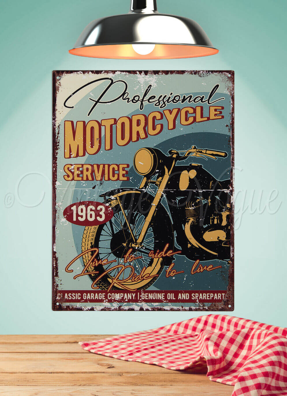 Clayre & Eef 50er Jahre Vintage Retro Blechschild Professional Motorcycle Garage