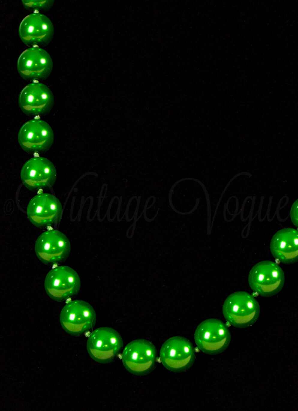 Collectif 50er Jahre Retro Vintage Perlen Halskette Dainty in Lime Grün