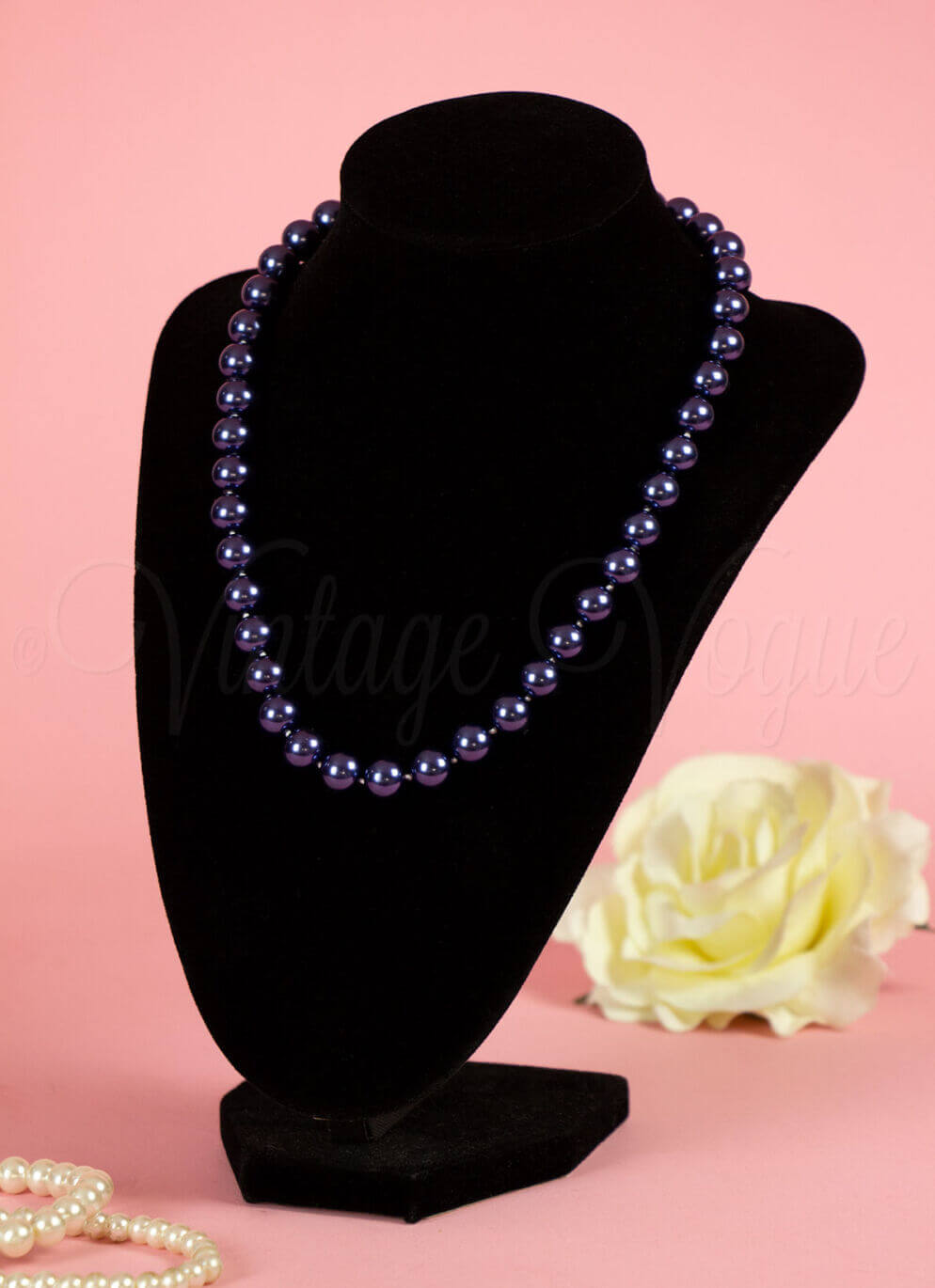Forever Fifties 50er Jahre Retro Vintage Perlen Halskette in Blau