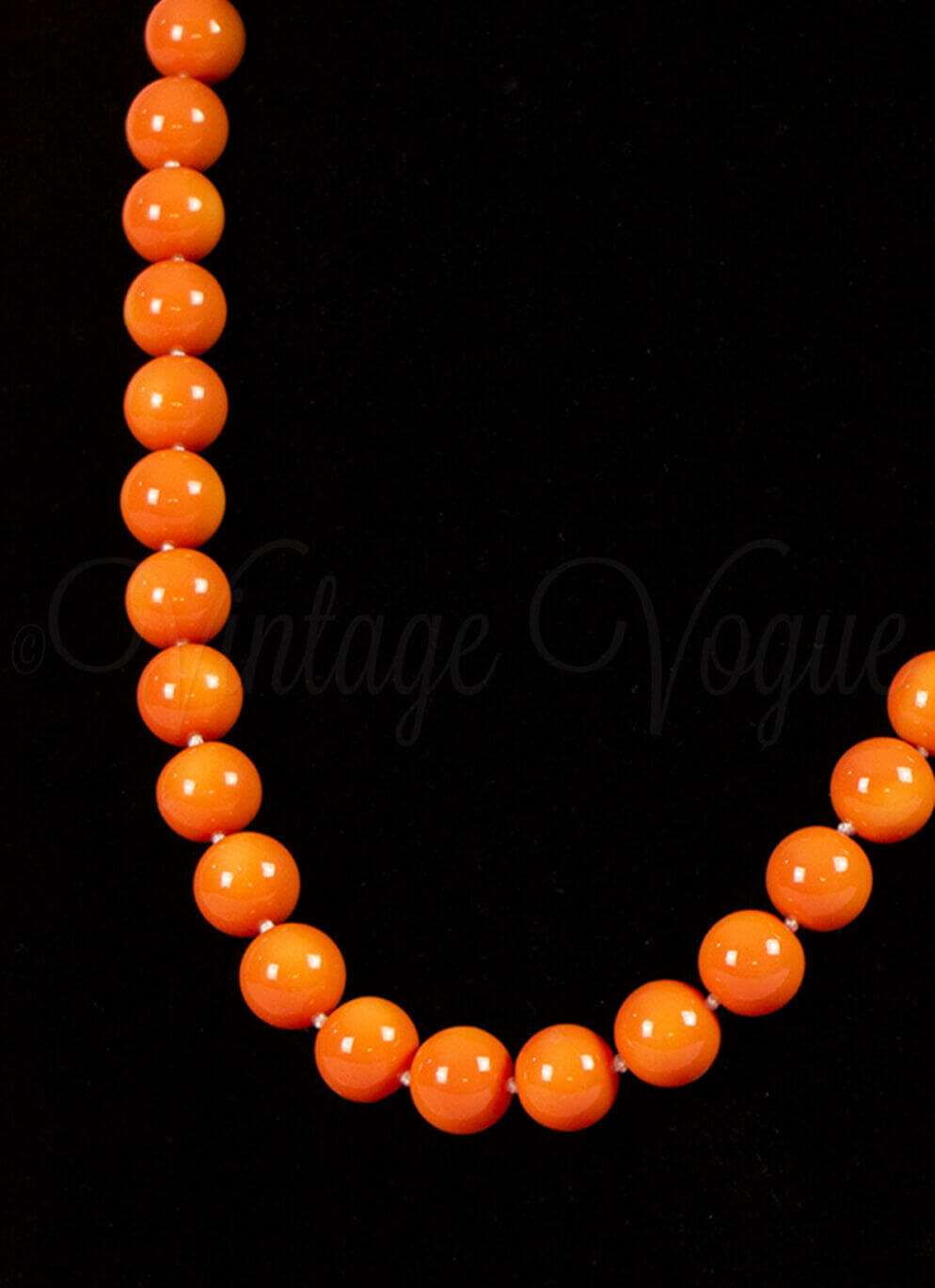 Forever Fifties 50er Jahre Retro Vintage Perlen Halskette in Orange