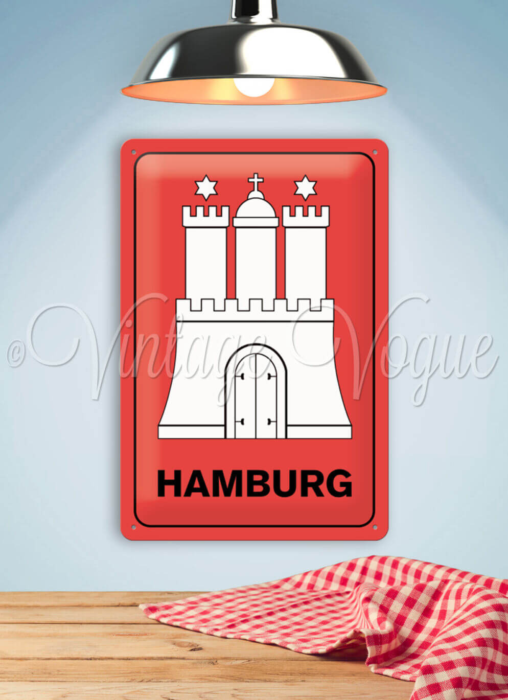 Nostalgic Art Retro Blechpostkarte Hamburg Nostalgie - Hamburg Wappen