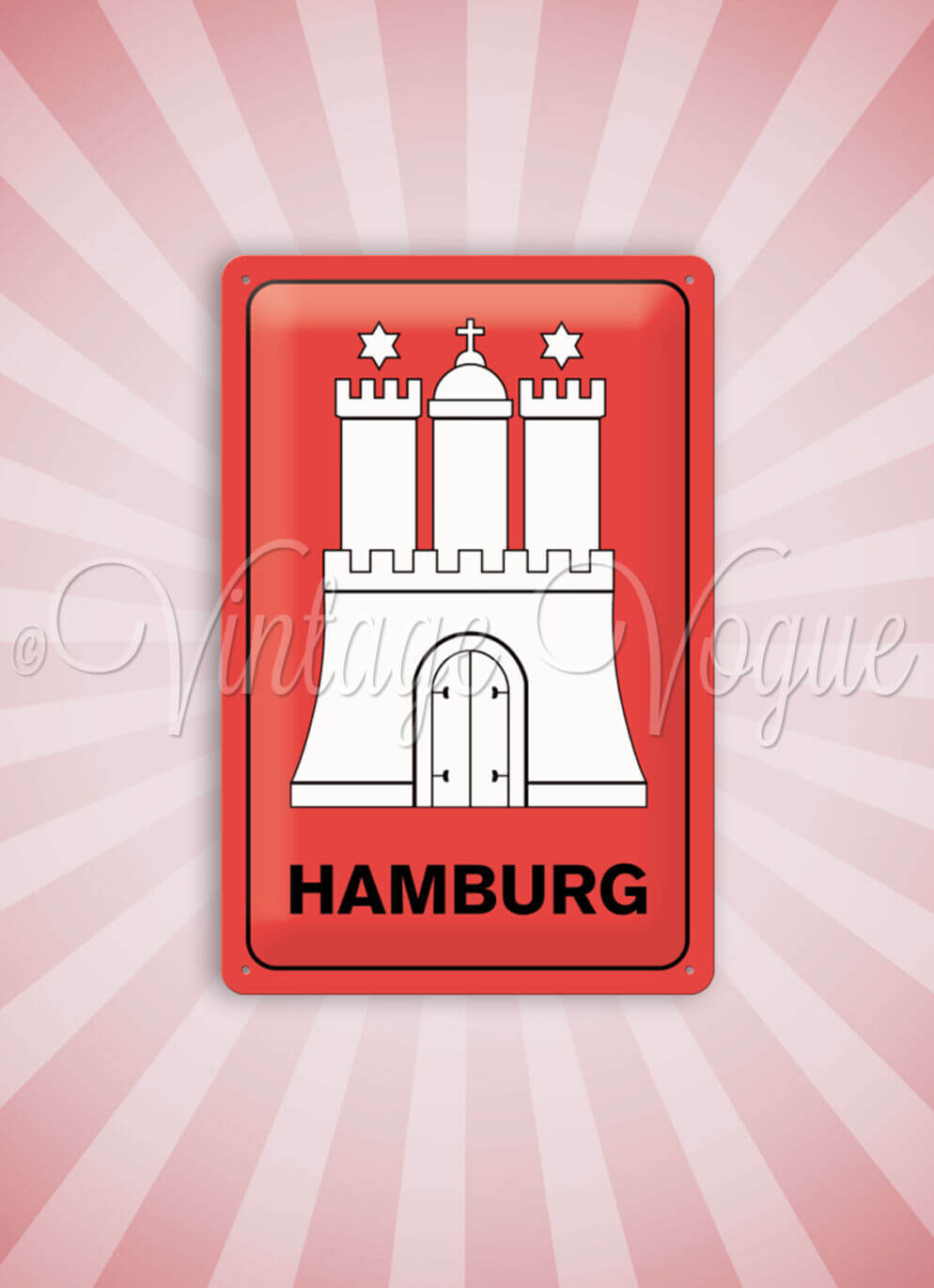 Nostalgic Art Retro Blechpostkarte Hamburg Nostalgie - Hamburg Wappen