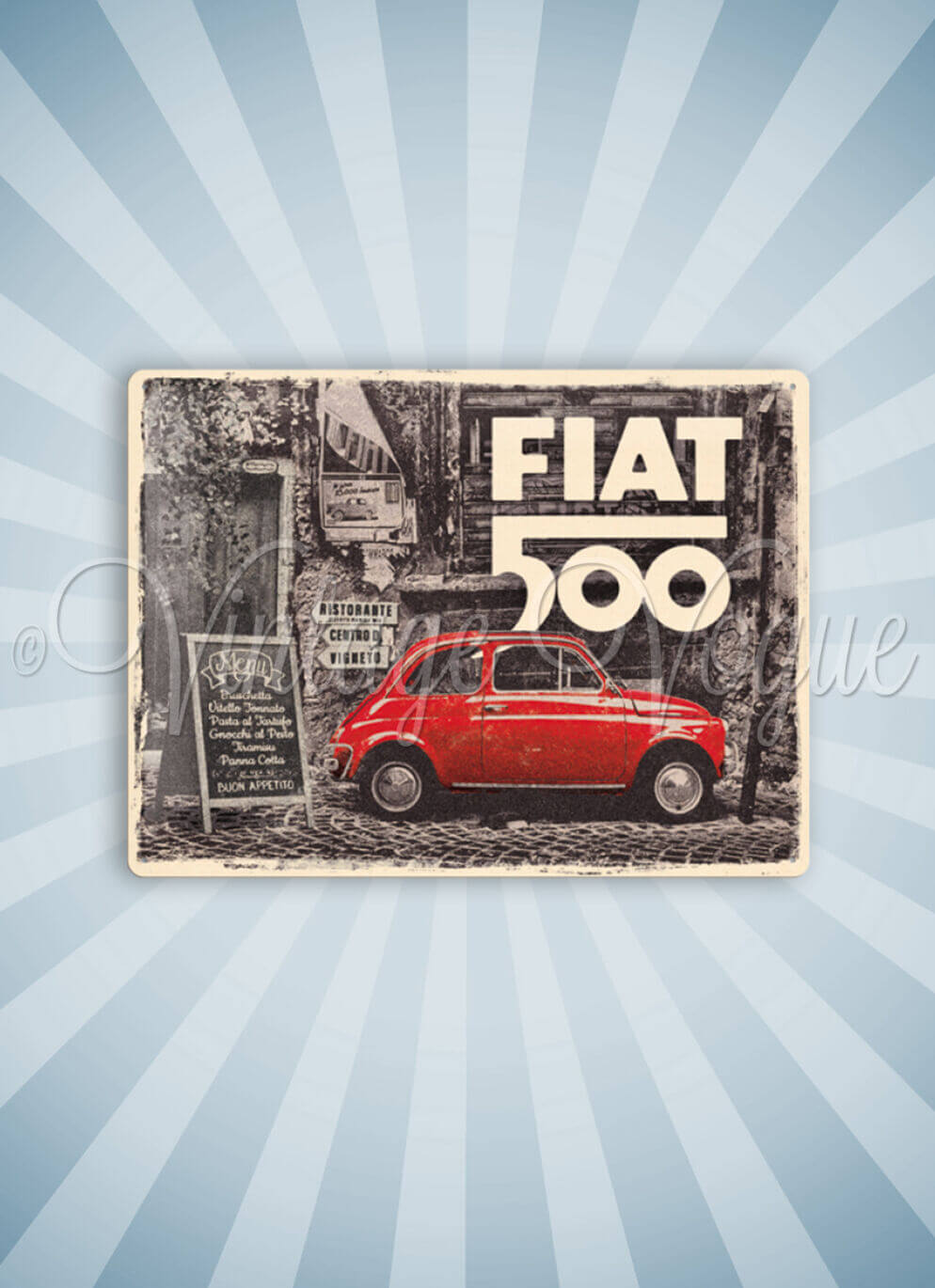 Nostalgic Art Retro Blechschild Fiat 500 30x40 cm