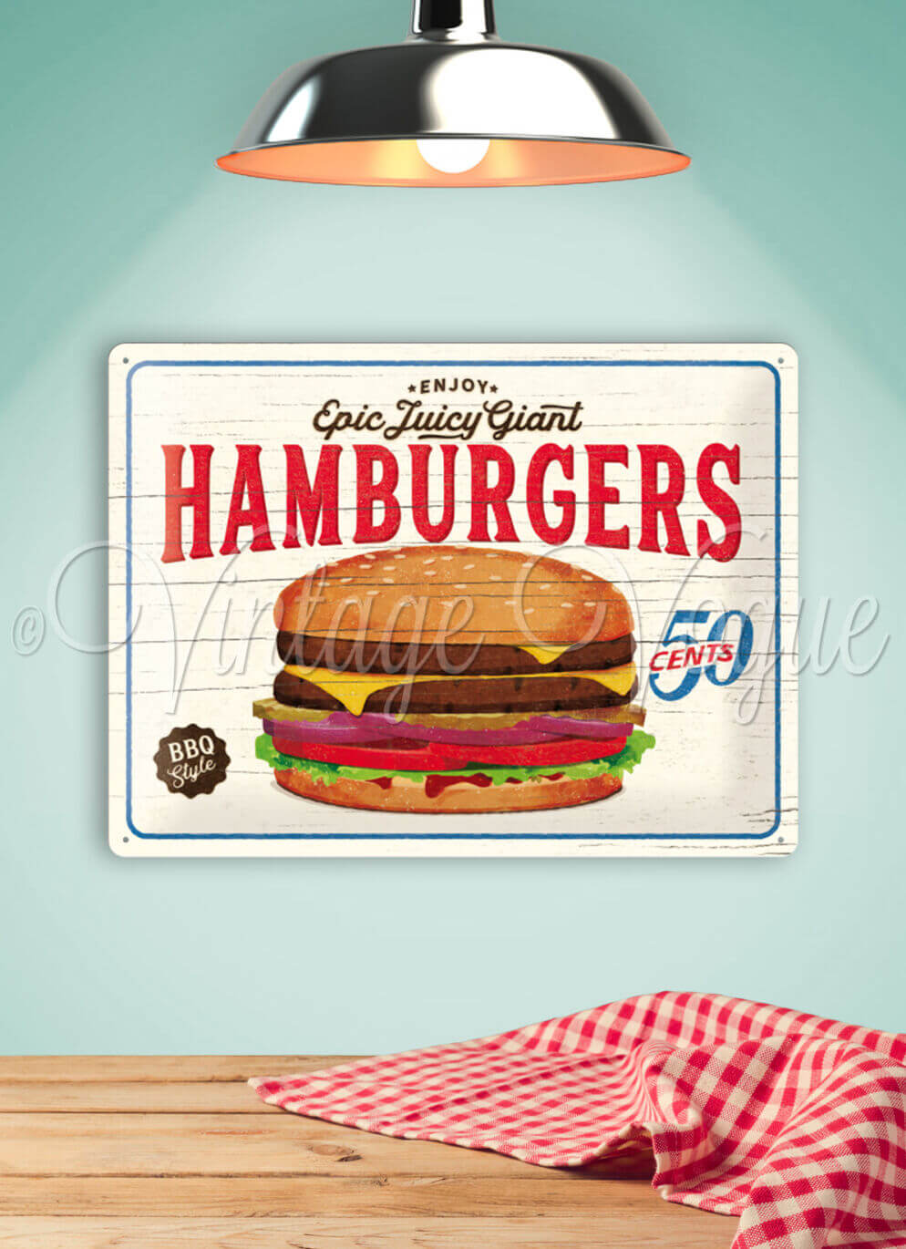 Nostalgic Art Retro Blechschild Hamburgers 30x40 cm