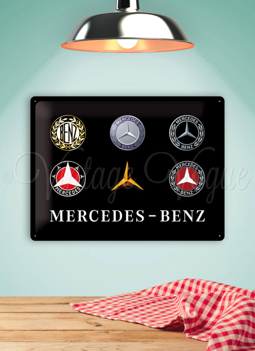 Nostalgic Art Retro Blechschild Mercedes Benz - Logo Evolution 30x40 cm