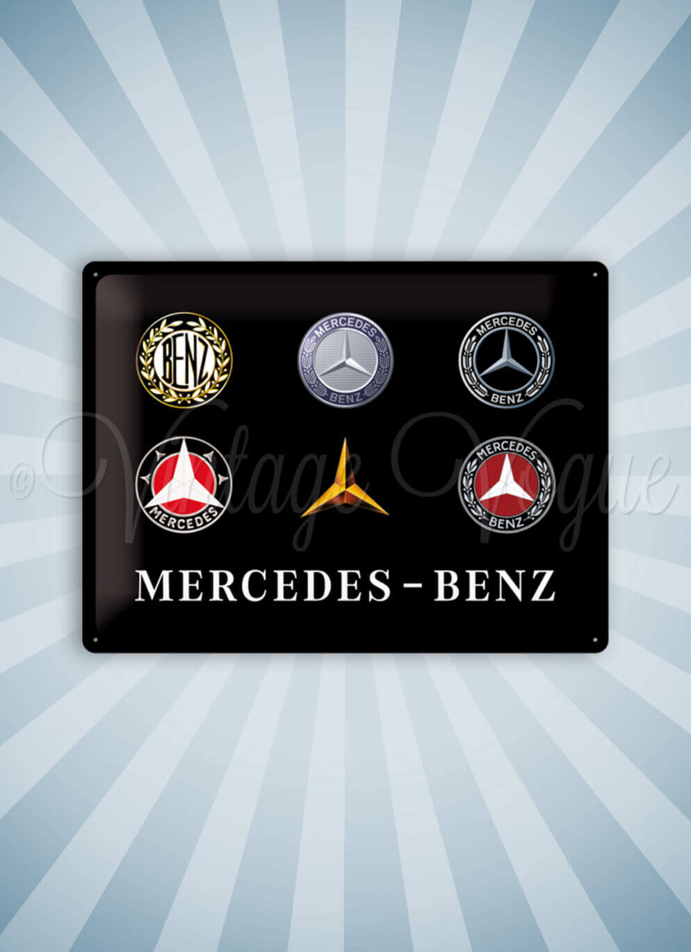 Nostalgic Art Retro Blechschild Mercedes Benz - Logo Evolution 30x40 cm