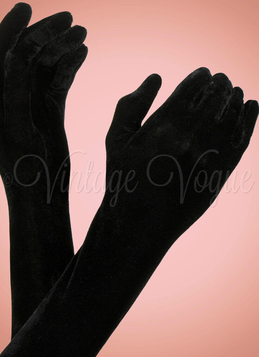Leg Avenue 40er Jahre Vintage Samt Handschuhe "Opera Velvet Gloves" in Schwarz