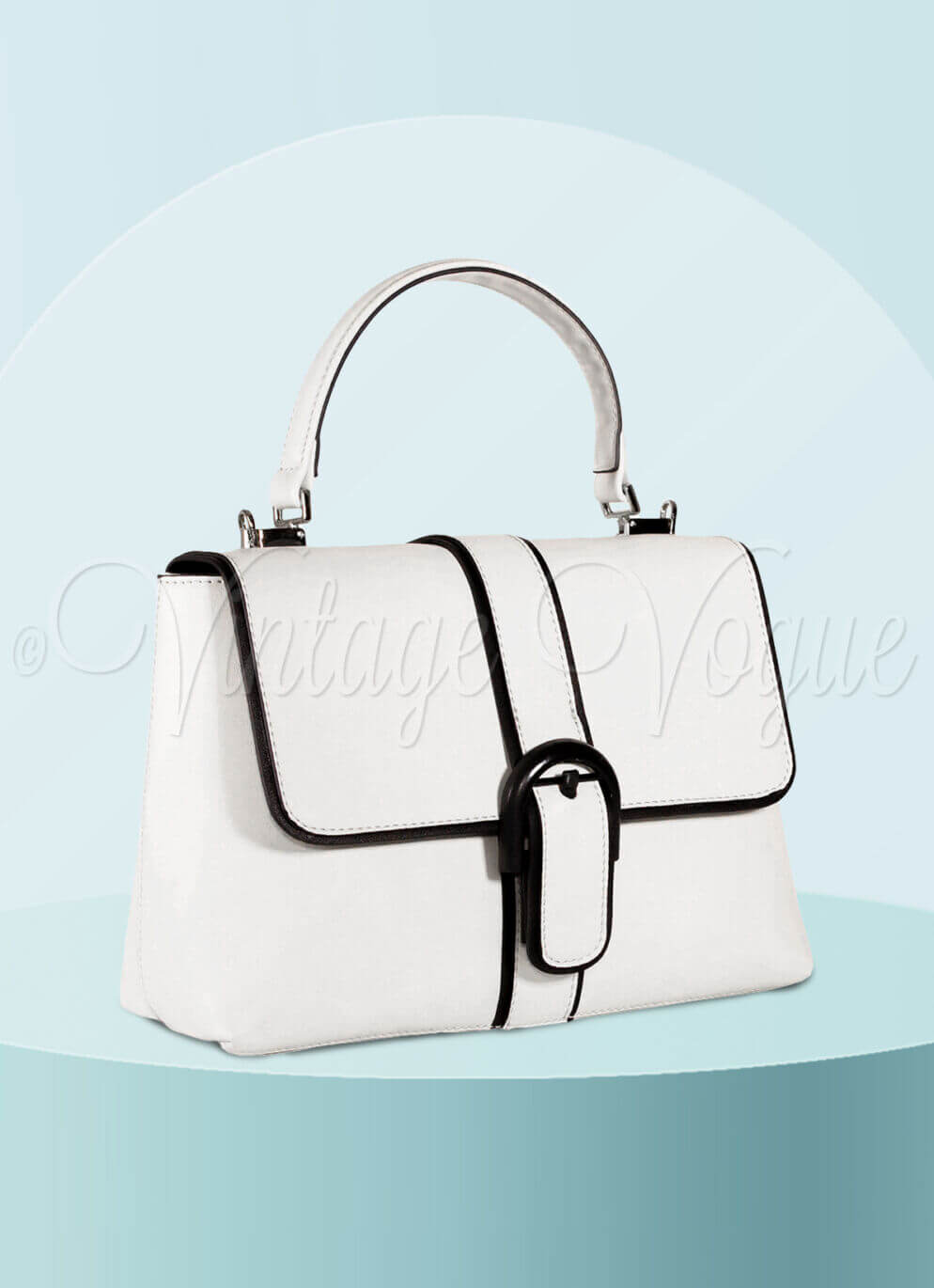 Banned 60's Retro Vintage Handtasche Tasche “Far Out Handbag” in Weiß