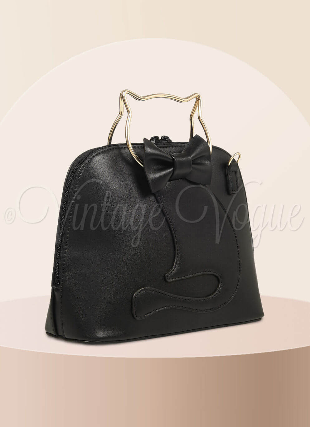 Banned Vintage Retro Katzen Handtasche Tasche Dixie Bag in Schwarz