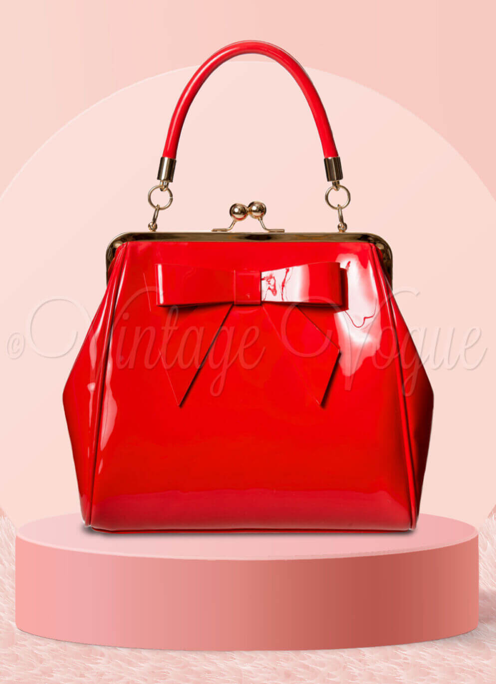 Banned Retro Lack Schleifen Handtasche Tasche “American Vintage Bag” in Rot