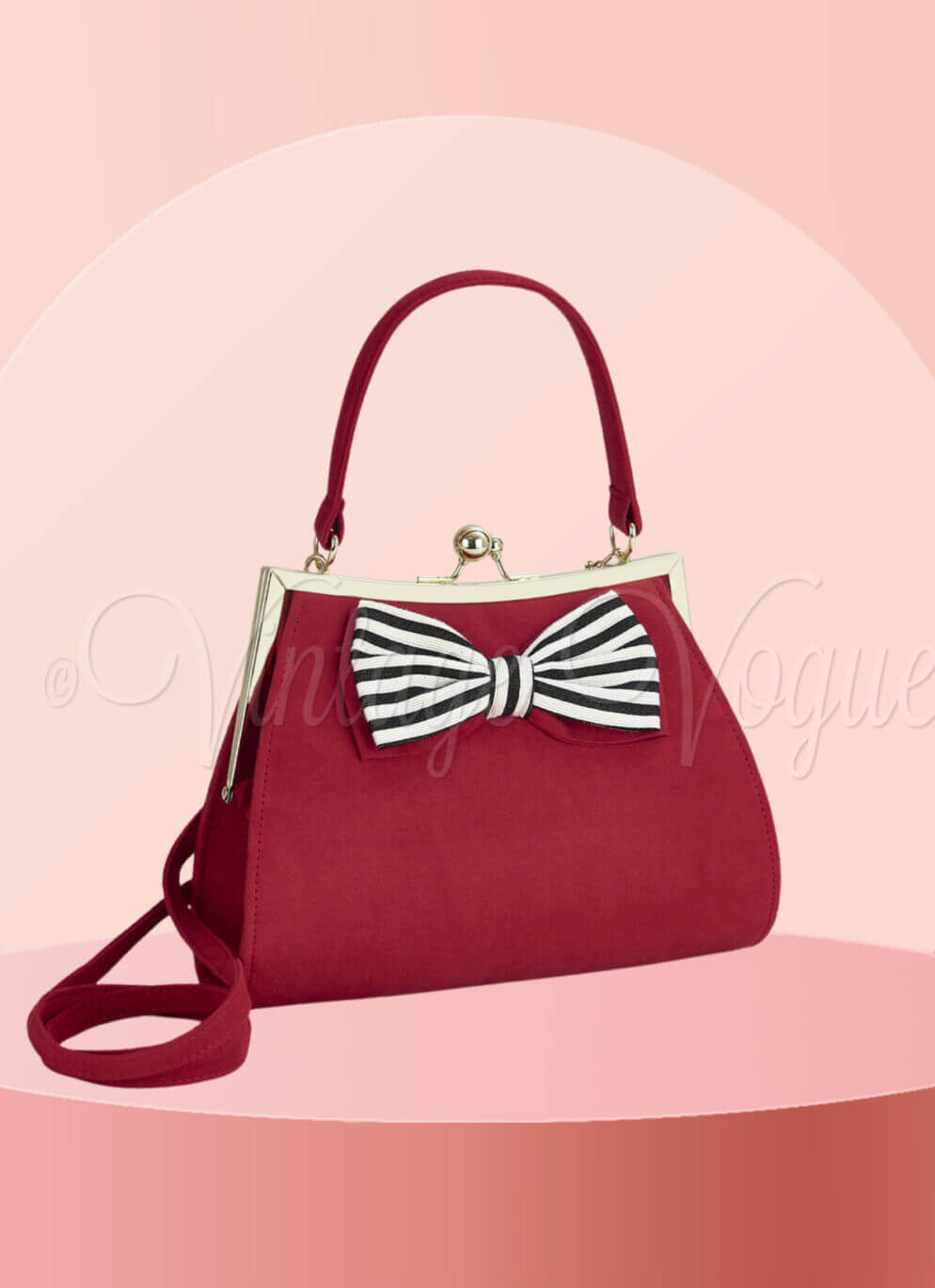 Ruby Shoo Vintage Retro Schleifen Handtasche Tasche “Logan” in Rot