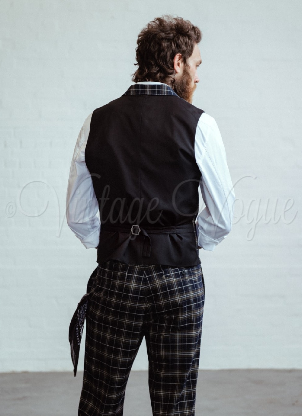 Chet Rock 40er Jahre Vintage Tweed Tartan Anzug Weste Chuck Waistcoat in Dunkelgrün Peaky Blinders Mode Stil Bekleidung