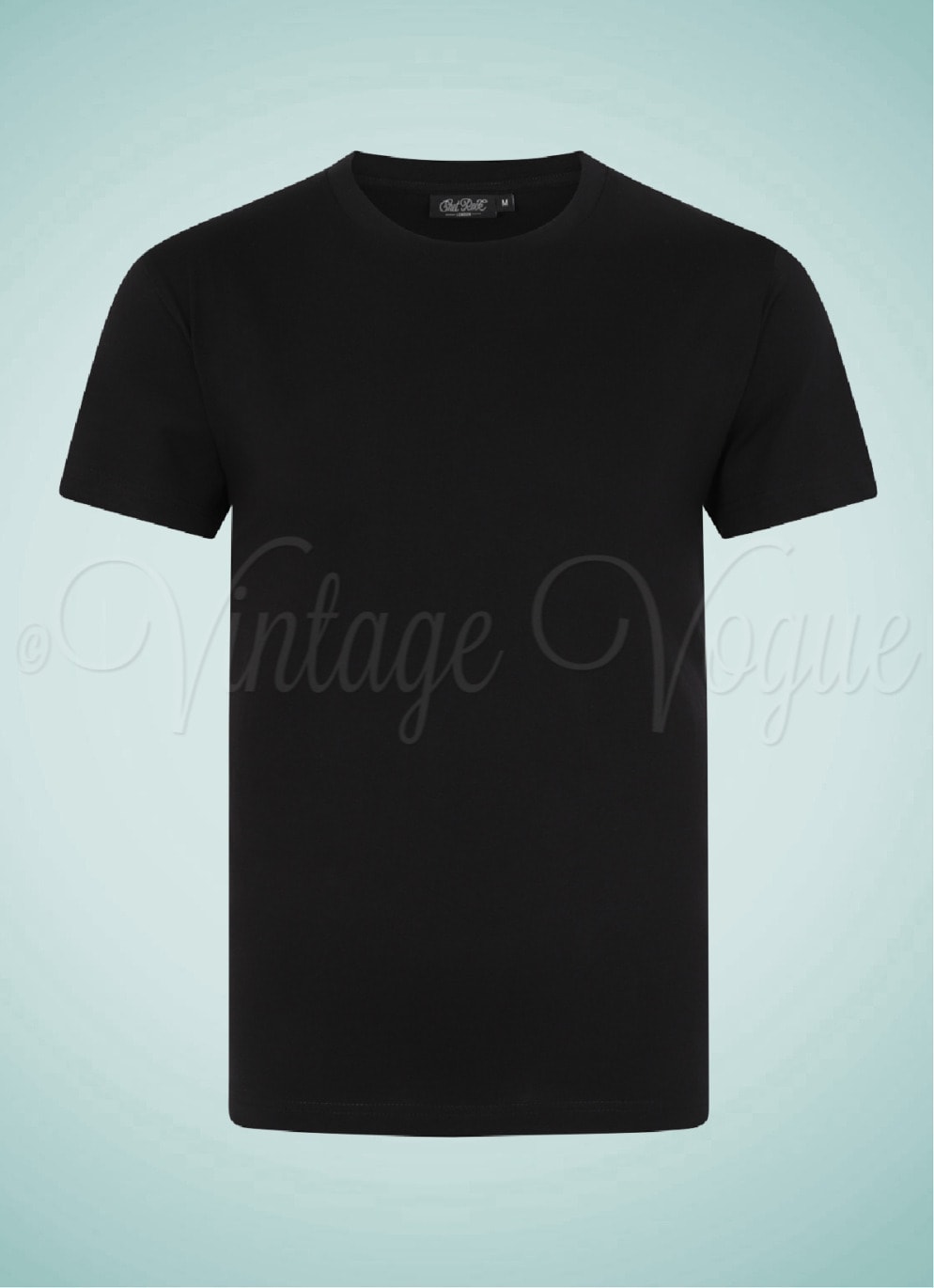 20006010 Chet Rock Retro Basic Plain Herren T-Shirt Plain Short Sleeve Shirt in Schwarz
