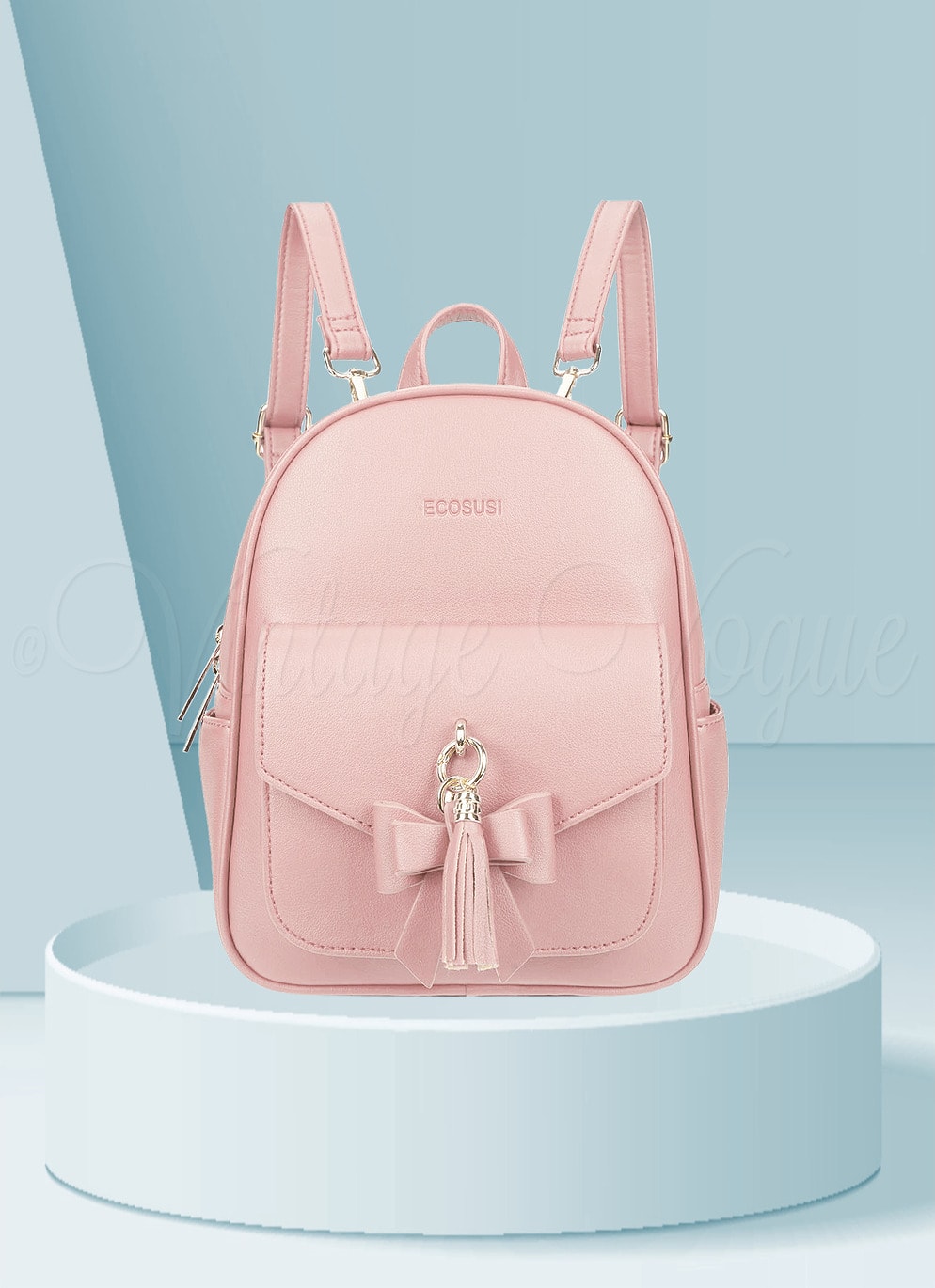 Ecosusi Vintage kleiner Retro Freizeit Rucksack Mini Backpack in Rosa ES1103045AN012