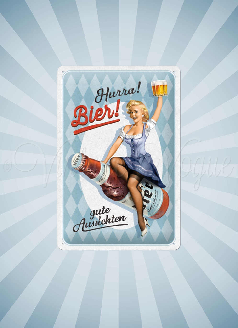 Nostalgic Art Retro Blechschild Hurra! Bier! 20x30 cm