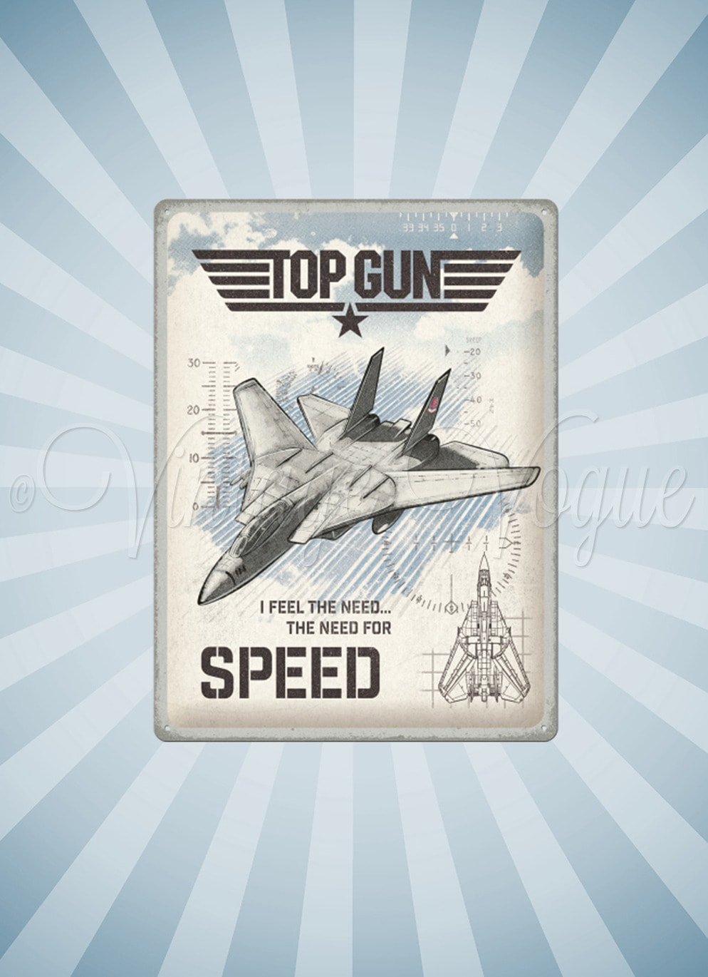 Nostalgic Art Retro Blechschild "Top Gun - Jet" 30x40 cm