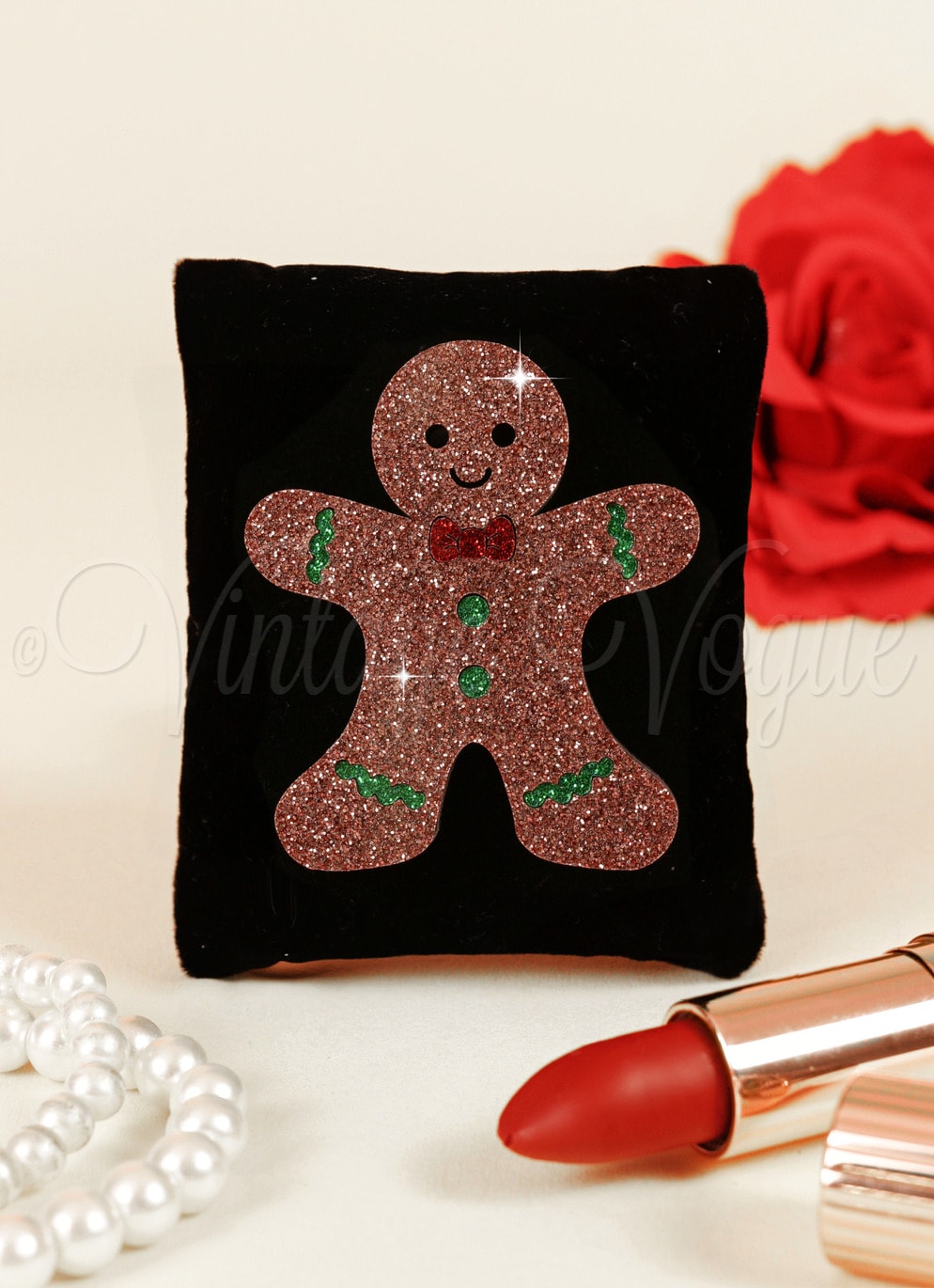 Oh so Retro! Vintage Weihnachts Lebkuchen Brosche Gingerbread Man Brooch in Braun