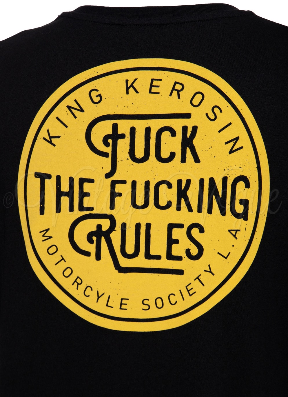 King Kerosin 50er Jahre Retro Rockabilly Herren T-Shirt Fucking Rules in Schwarz KKI31007-200