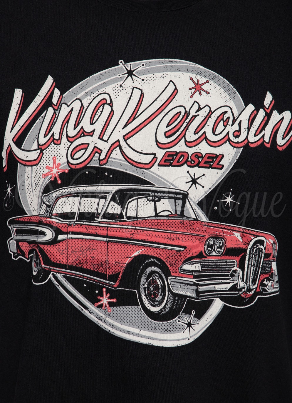 King Kerosin 50er Jahre Retro Rockabilly Herren T-Shirt KK Edsel in Schwarz KKI31001-200