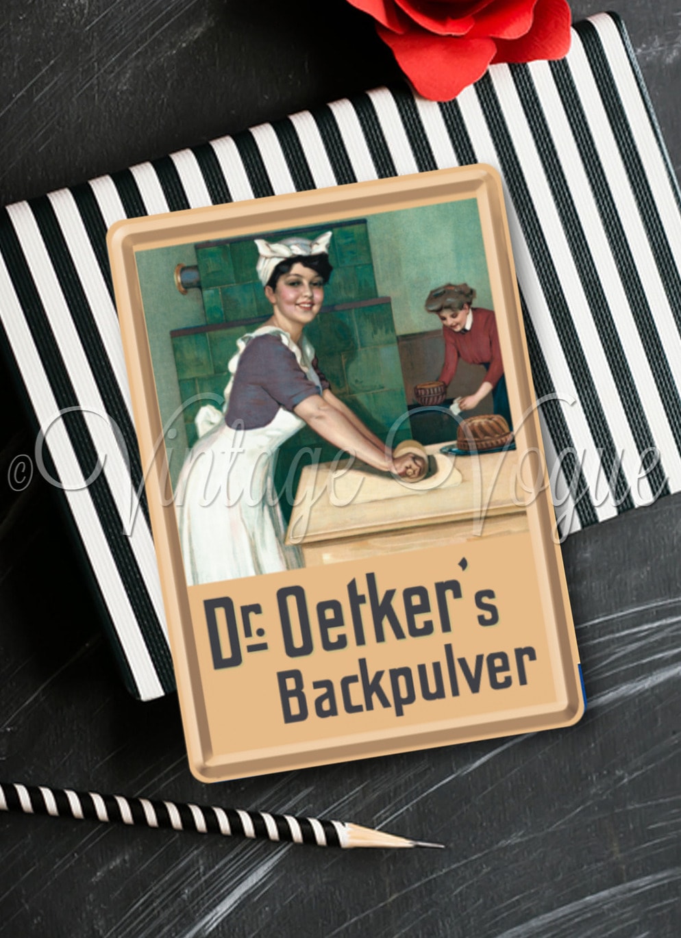 Nostalgic Art Retro Blechpostkarte Dr. Oetker - Bäckerin