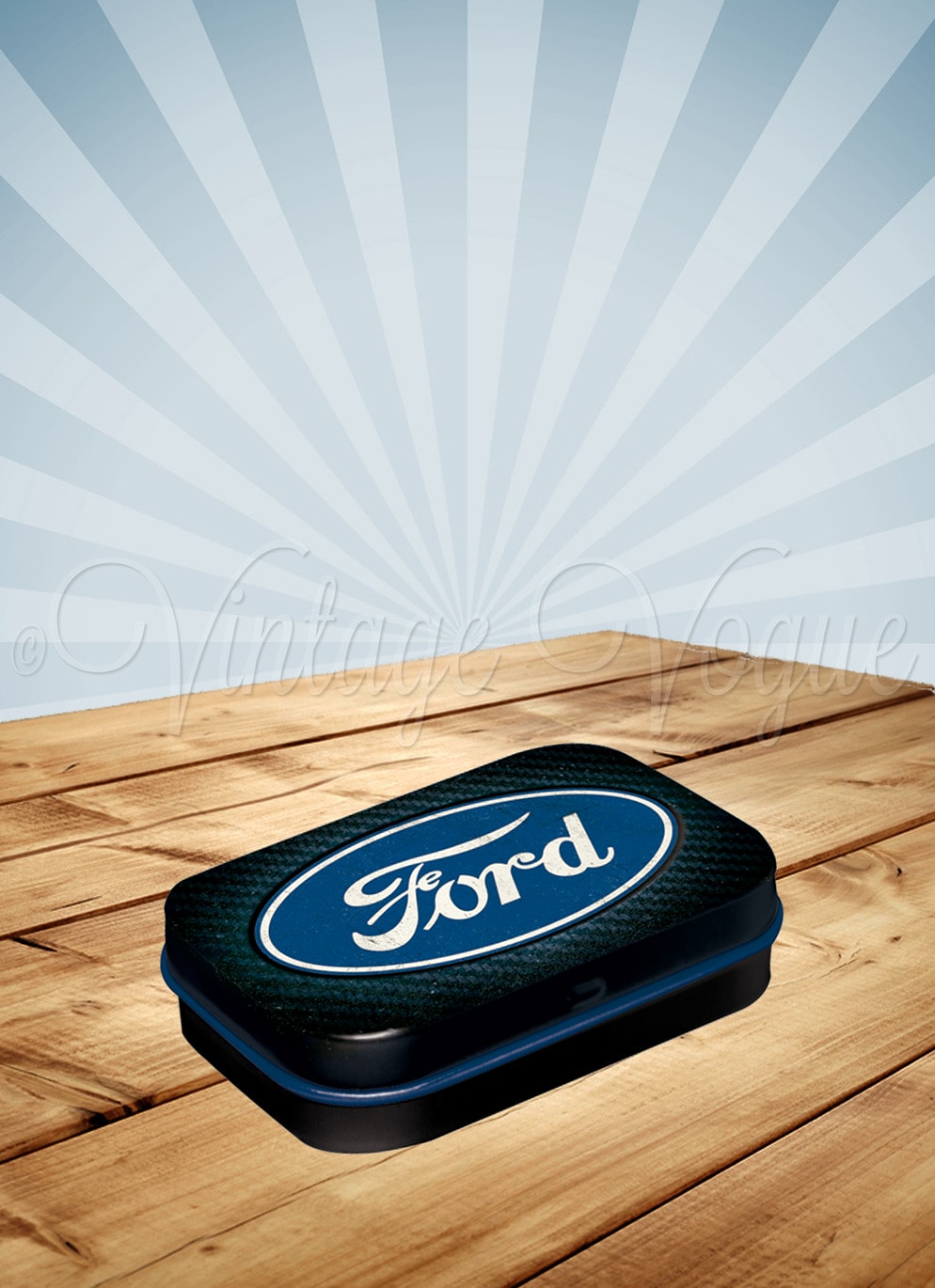 Nostalgic Art Retro Pillendose Minzpastillen Ford - Logo Blue Shine