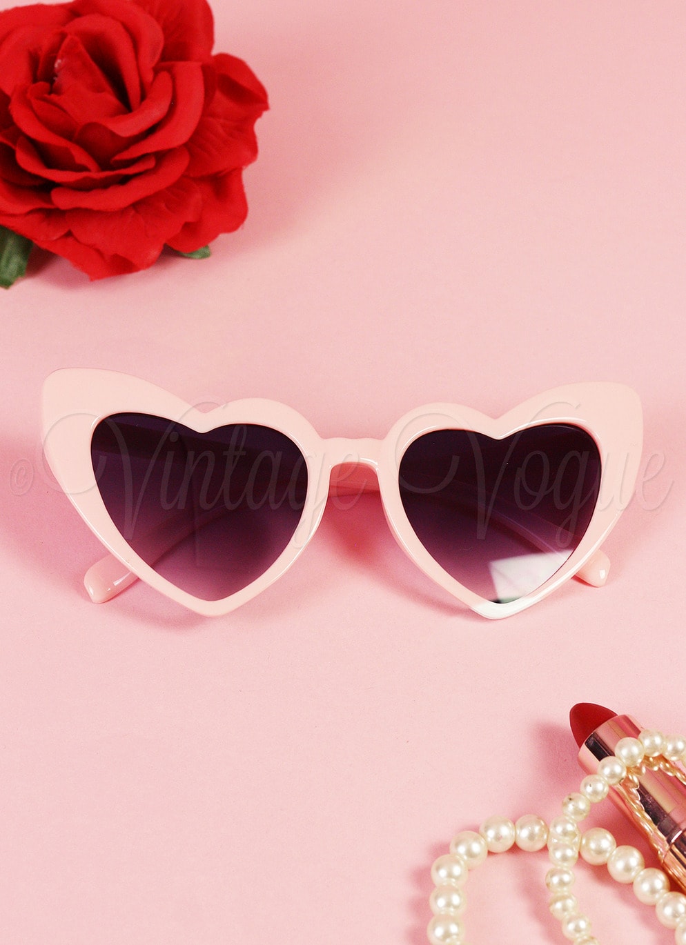 Oh so Retro! Vintage Herz Cat Eye Sonnenbrille Heart Cat in Rosa