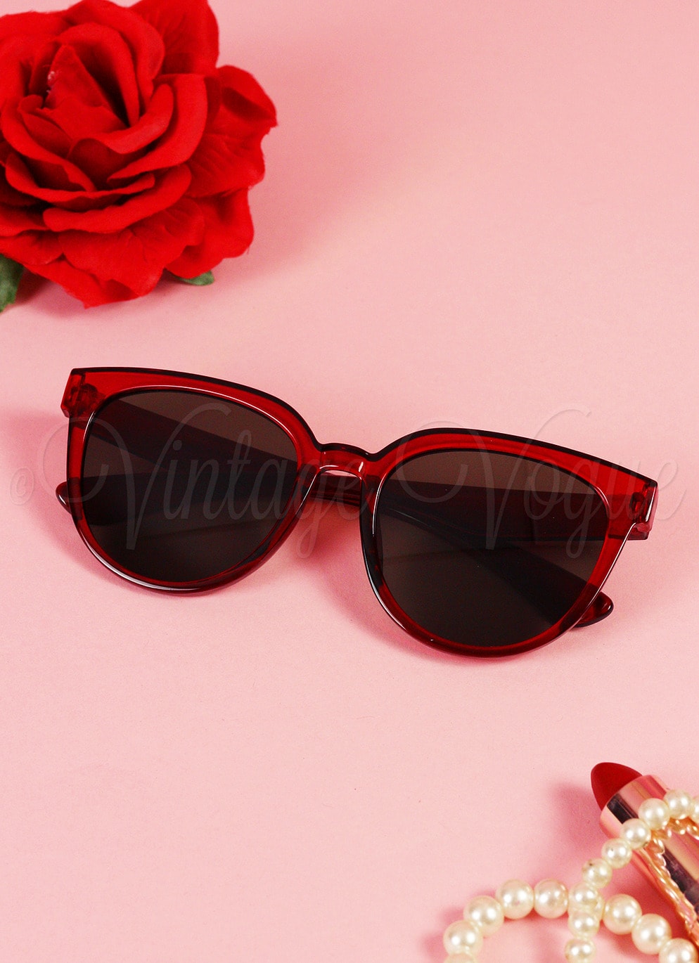 Oh so Retro! Vintage Sonnenbrille Classic Sunnies in Rot