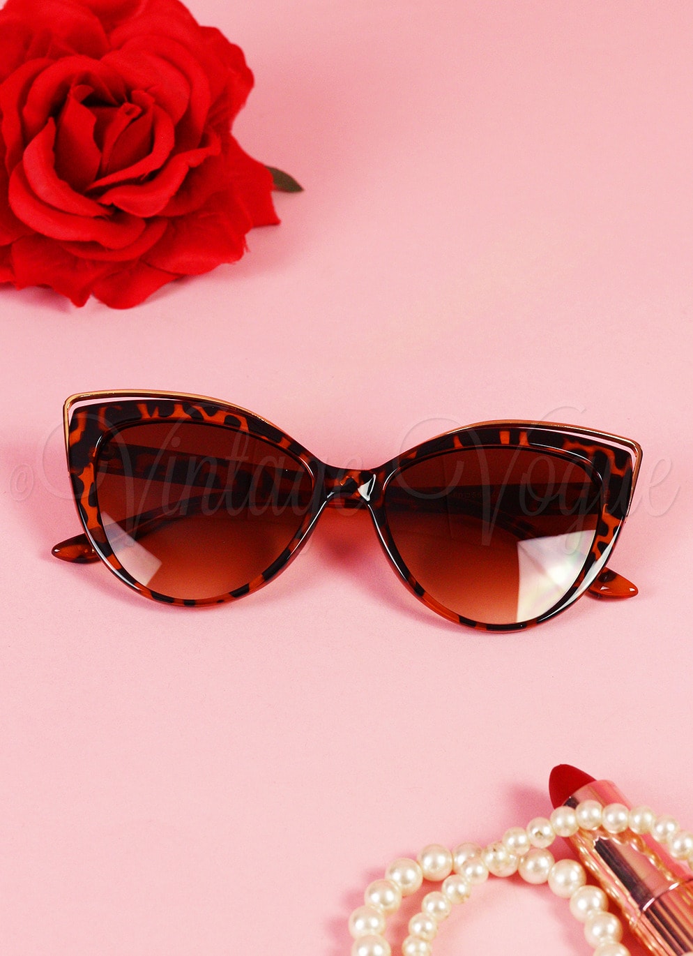 Oh so Retro! Vintage Sonnenbrille Elegant Cat Eye in Leopard