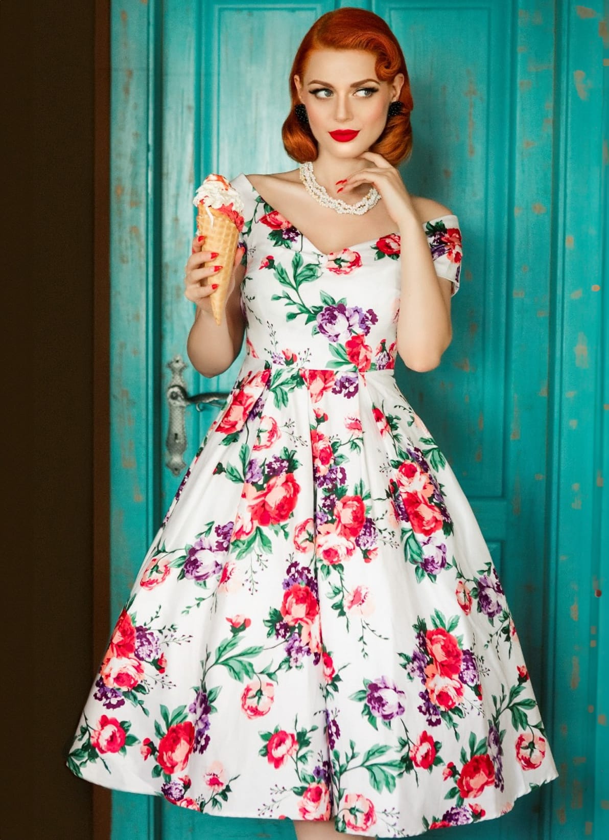 Dolly And Dotty 50er Jahre Retro Vintage Floral Swing Kleid "Lily" In ...