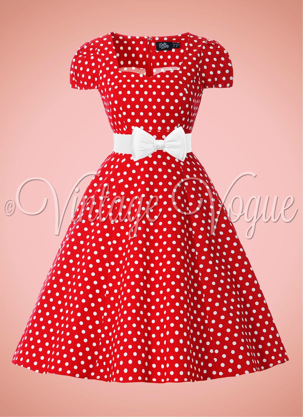 Dolly and Dotty 50's Retro Rockabilly Swing Kleid Claudia Polka Dot Dress in Rot punkte gepunktet 1695ah