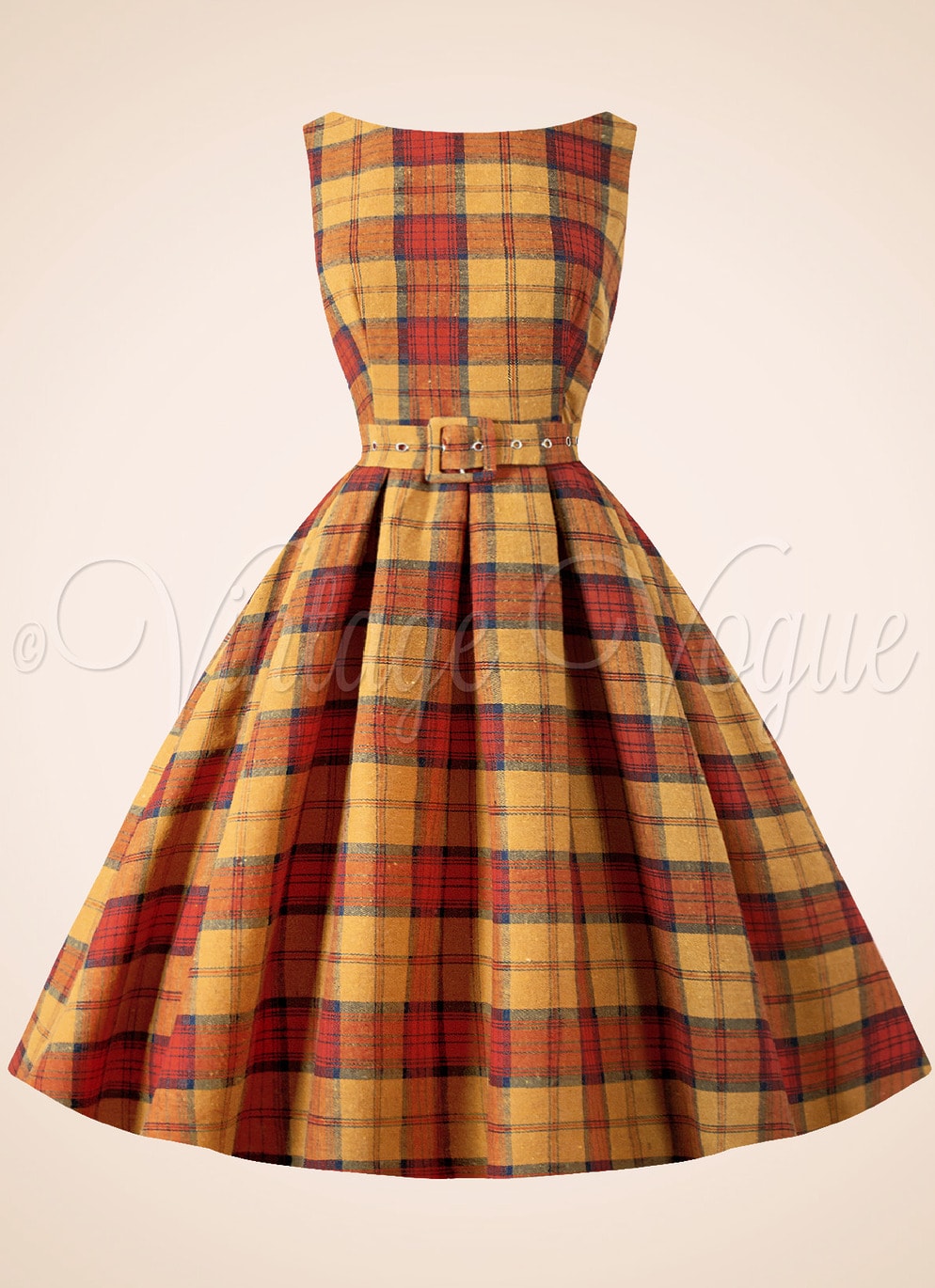 50er Jahre Petticoat Damenkleid Dress Winterkleid Weihnachtskleid Herbstkleid Tartan Karo kariert Schottenmuster